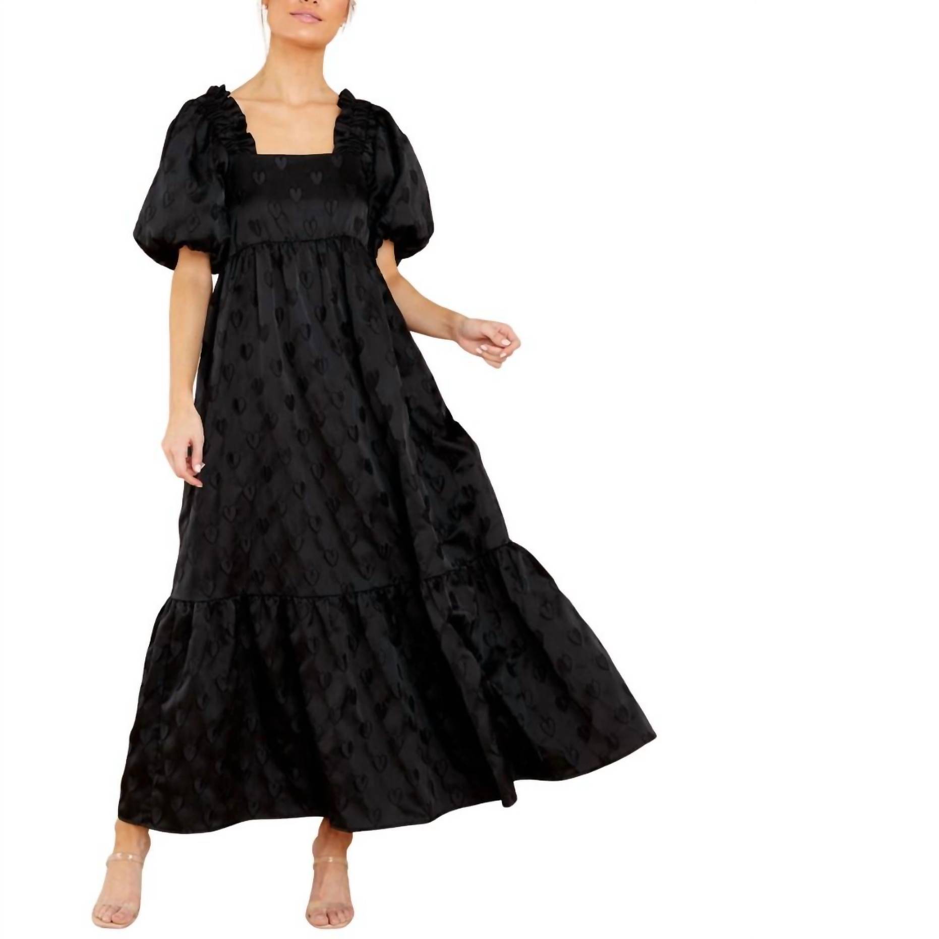 Nwt Crosby By Mollie Burch Lady Day Dancing Hearts Dress In Black